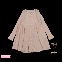 Lovely Littles Overalls & Jumpsuits>Lovley Littles The Ribbed Long Sleeve Dress Mauve