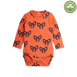 Mini Rodini Onesies> Bow Aop Long Sleeve Body