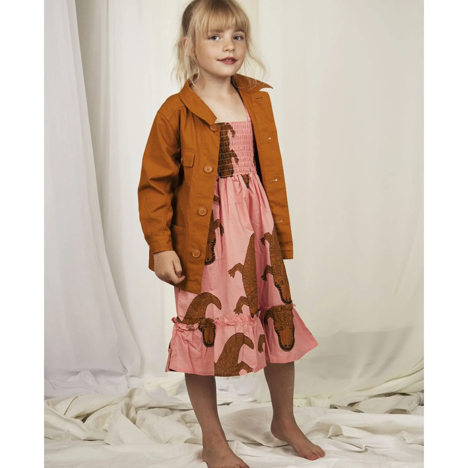Mini Rodini Overalls & Jumpsuits> Crocco Smock Dress Brown