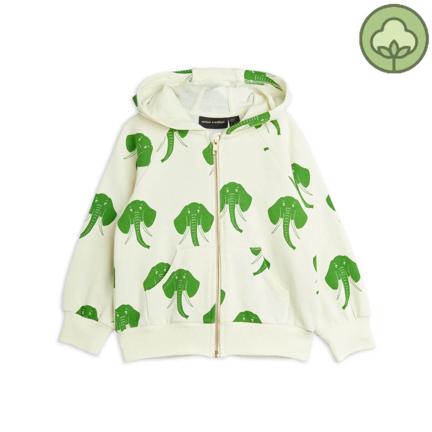 Mini Rodini Hoodies> Elephants Aop Zip Hoodie
