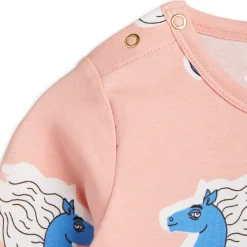 Mini Rodini Onesies> Horses Long Sleeve Bodysuit