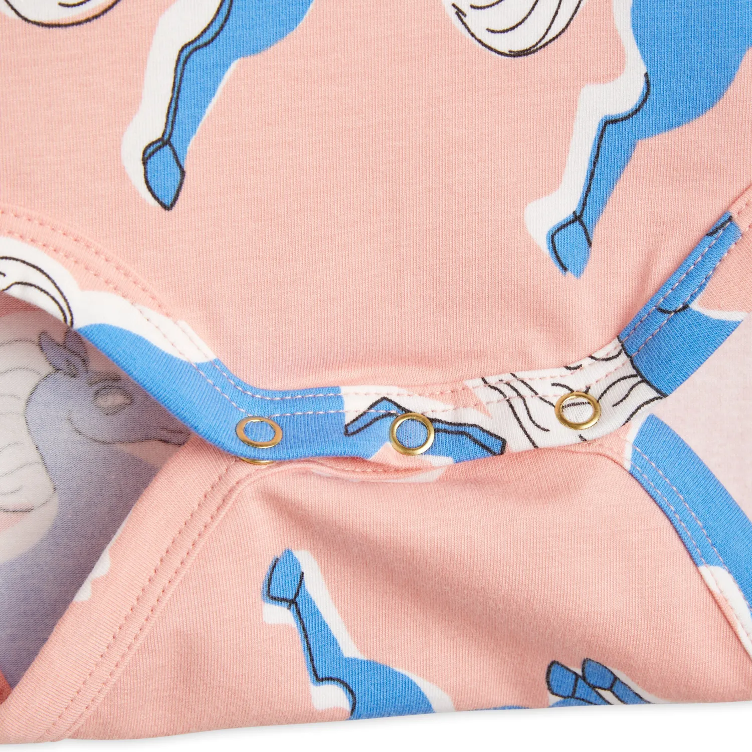 Mini Rodini Onesies> Horses Long Sleeve Bodysuit