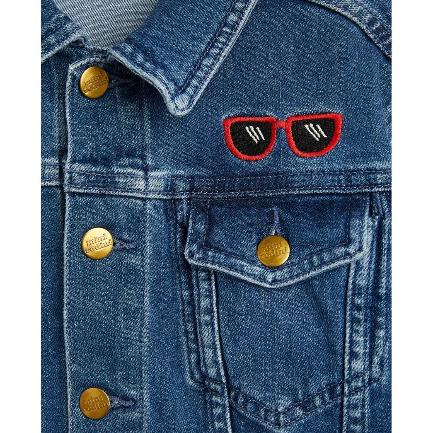 Mini Rodini Jackets> Ritzratz Embroidered Denim Jacket