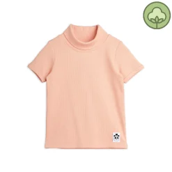 Mini Rodini Long Sleeve T Shirts> Solid Rib Turtleneck Short Sleeve T Shirt