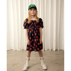 Mini Rodini Overalls & Jumpsuits> Strawberries Woven Puff Sleeve Dress