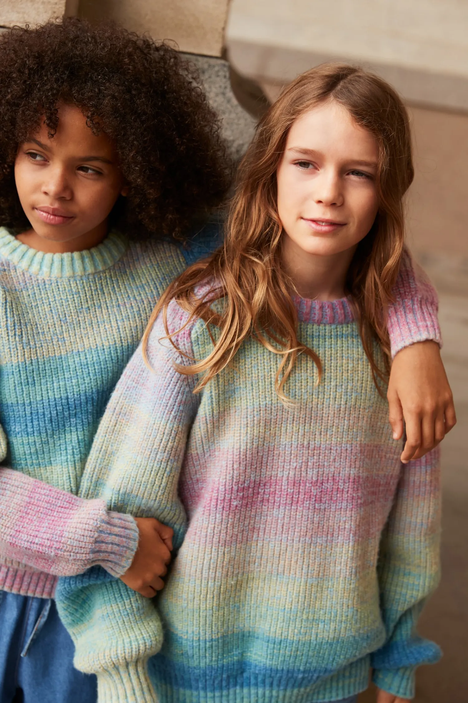 Molo Kids Face Masks>Molo Bosse Space Dye Wool Knit Jumper Pastel Melange