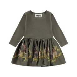 Molo Kids Dresses>Molo Candi Mimosa Bunnies Long Sleeve Baby Dress