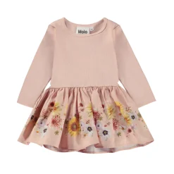 Molo Kids Overalls & Jumpsuits>Molo Cissa Retro Stripeshort Sleeve Poplin Skirt Floral Dress
