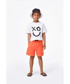 Molo Kids Shorts> Adian Neon Coral Cotton Shorts