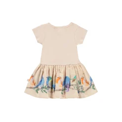 Molo Kids Dresses> Carin Birds On A Twig Organic Baby Dress