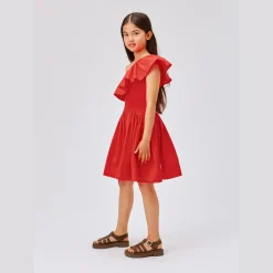 Molo Kids Overalls & Jumpsuits> Chloey Red 'One-Shoulder' Dress