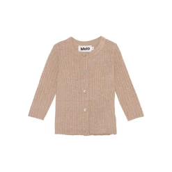 Molo Kids Cardigans> Georgette Oatmeal Melange Baby Knit Cardigan