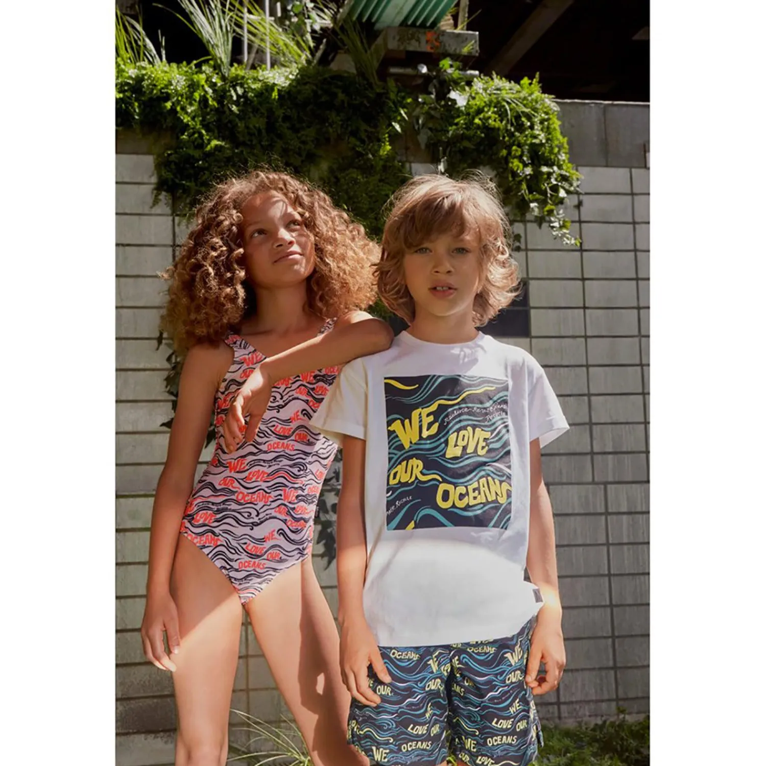 Molo Kids Beach> Nario We Love Our Ocean Swim Shorts
