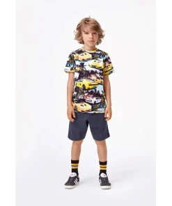 Molo Kids T Shirts> Ralphie Fast Cars Organic Cotton T Shirt