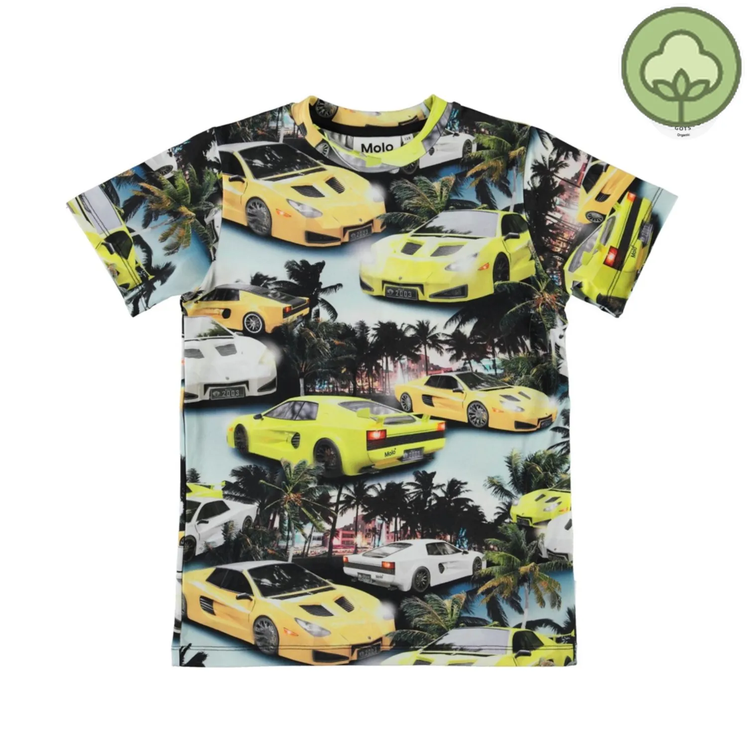 Molo Kids T Shirts> Ralphie Fast Cars Organic Cotton T Shirt