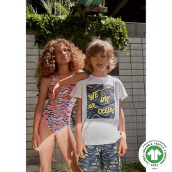 Molo Kids T Shirts> Randon We Love Our Ocean White