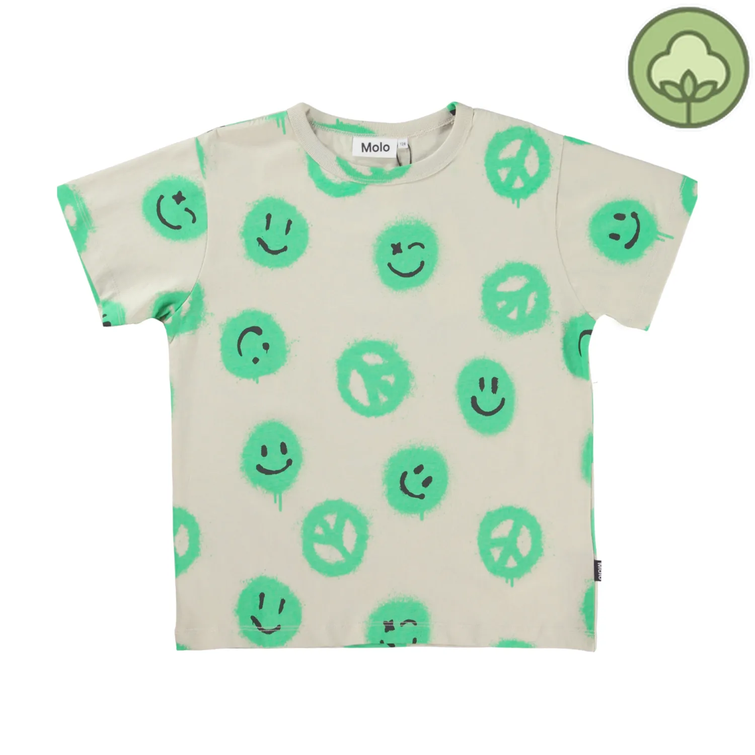 Molo Kids Long Sleeve T Shirts> Riley Oversized Unisex Peace T Shirt