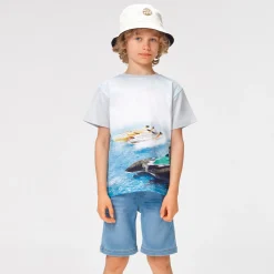 Molo Kids Shorts> Soft Denim Blue Ali Shorts