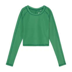 Molo Kids Face Masks>Molo Oona Woodland Green Long Sleeve Sports Top