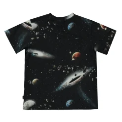 Molo Kids T Shirts>Molo Riley Make Space Black T-Shirt