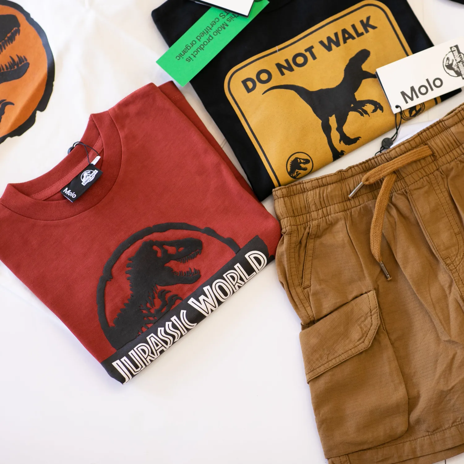 Molo Kids T Shirts>Molo X Jurassic World Kids Roxo Red Ochre T Shirt