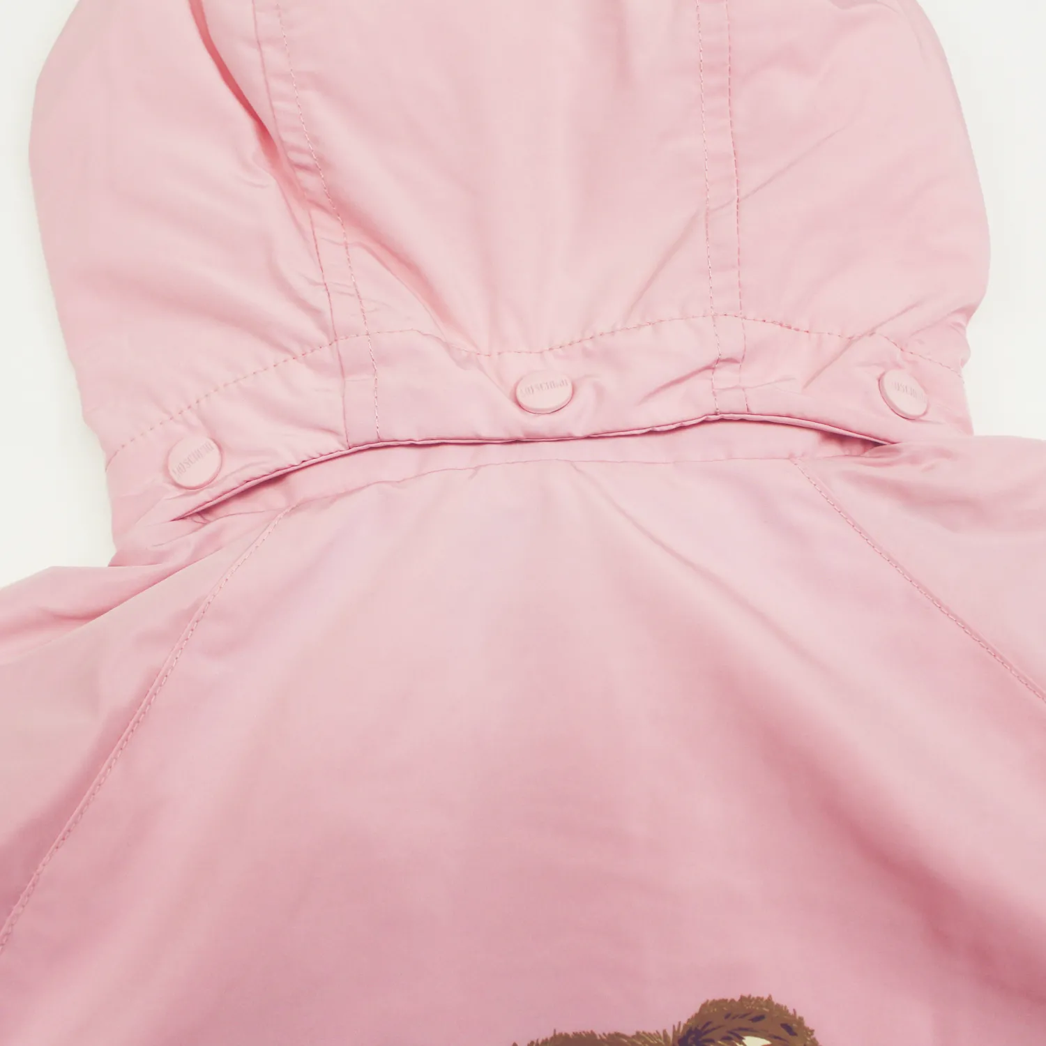 Moschino Jackets> Baby Bear Toy Rattle Hooded Jacket Pink