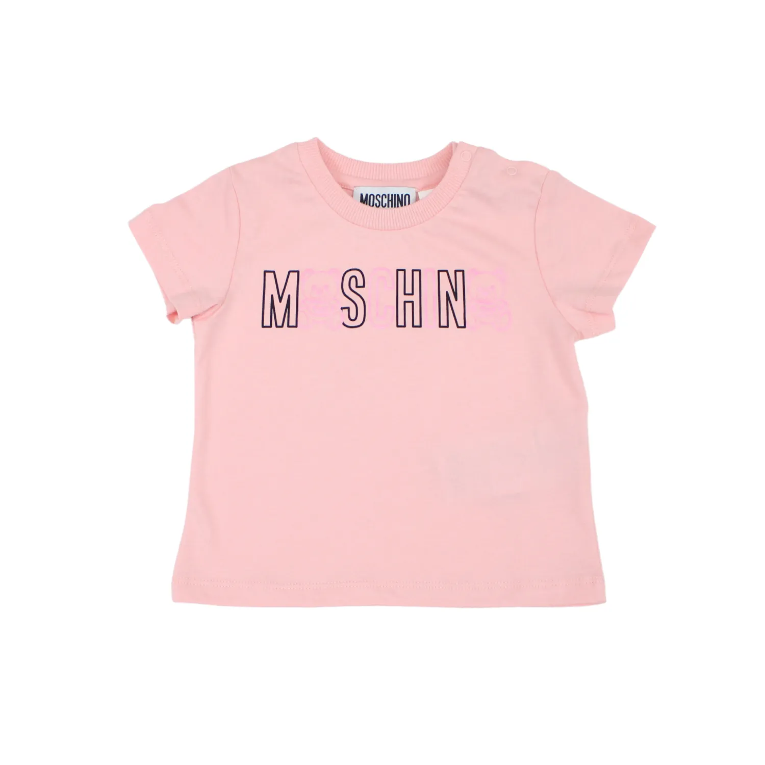 Moschino T Shirts> Baby Logo Print Bear T Shirt Pink