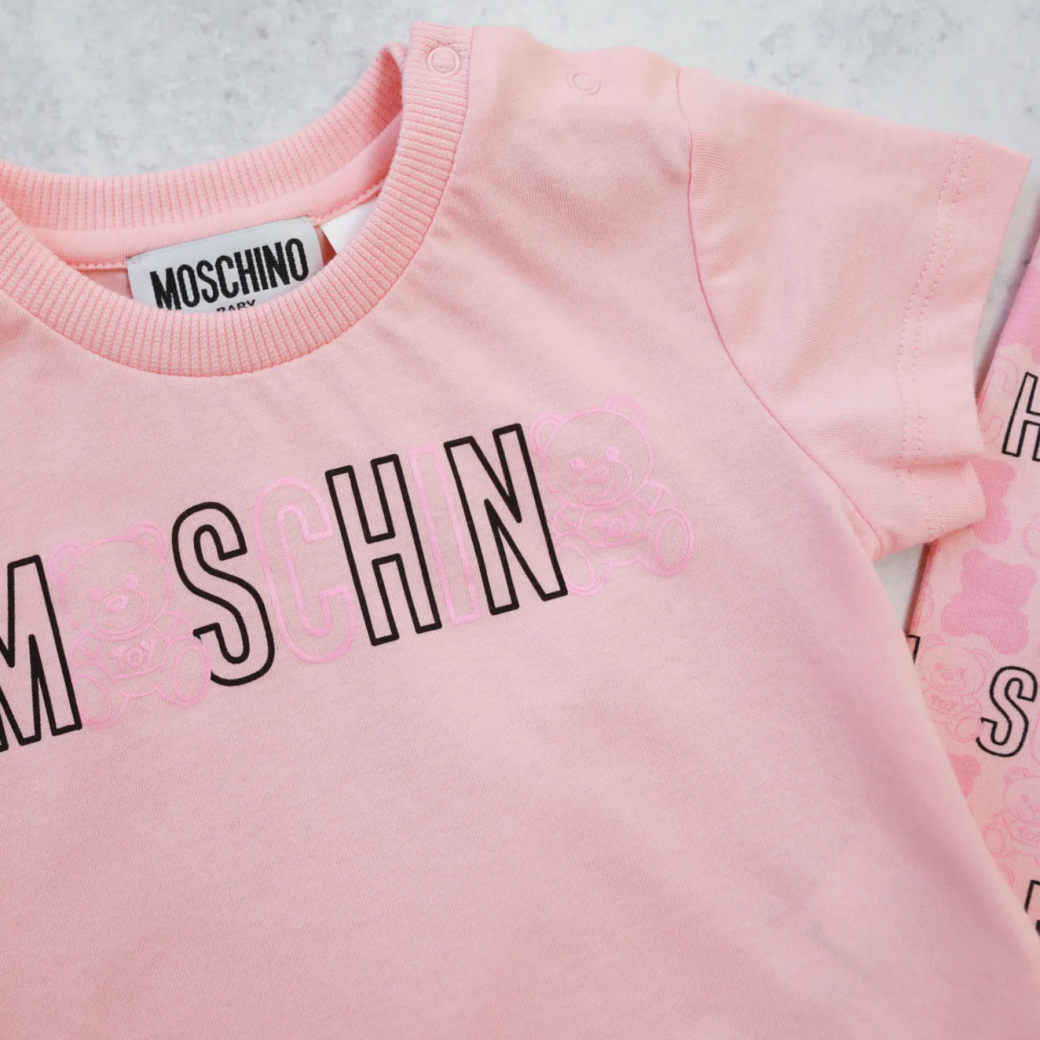 Moschino T Shirts> Baby Logo Print Bear T Shirt Pink