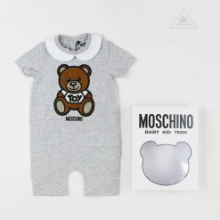 Moschino Rompers> Baby Short Sleeve Romper With Collar Bear Gift Box