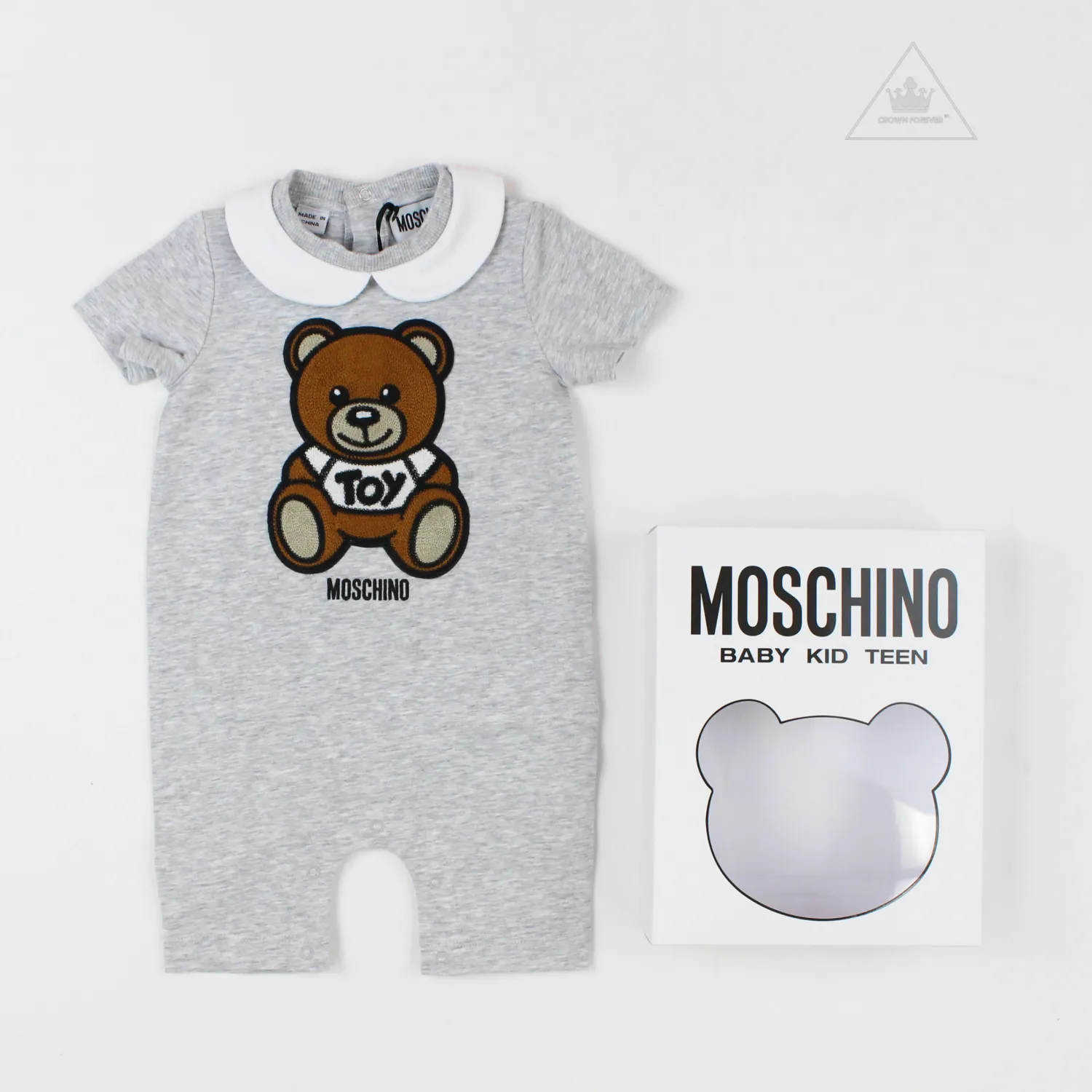Moschino Rompers> Baby Short Sleeve Romper With Collar Bear Gift Box