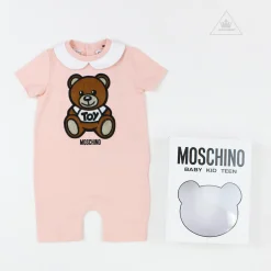 Moschino Rompers> Baby Short Sleeve Romper With Collar Bear Gift Box
