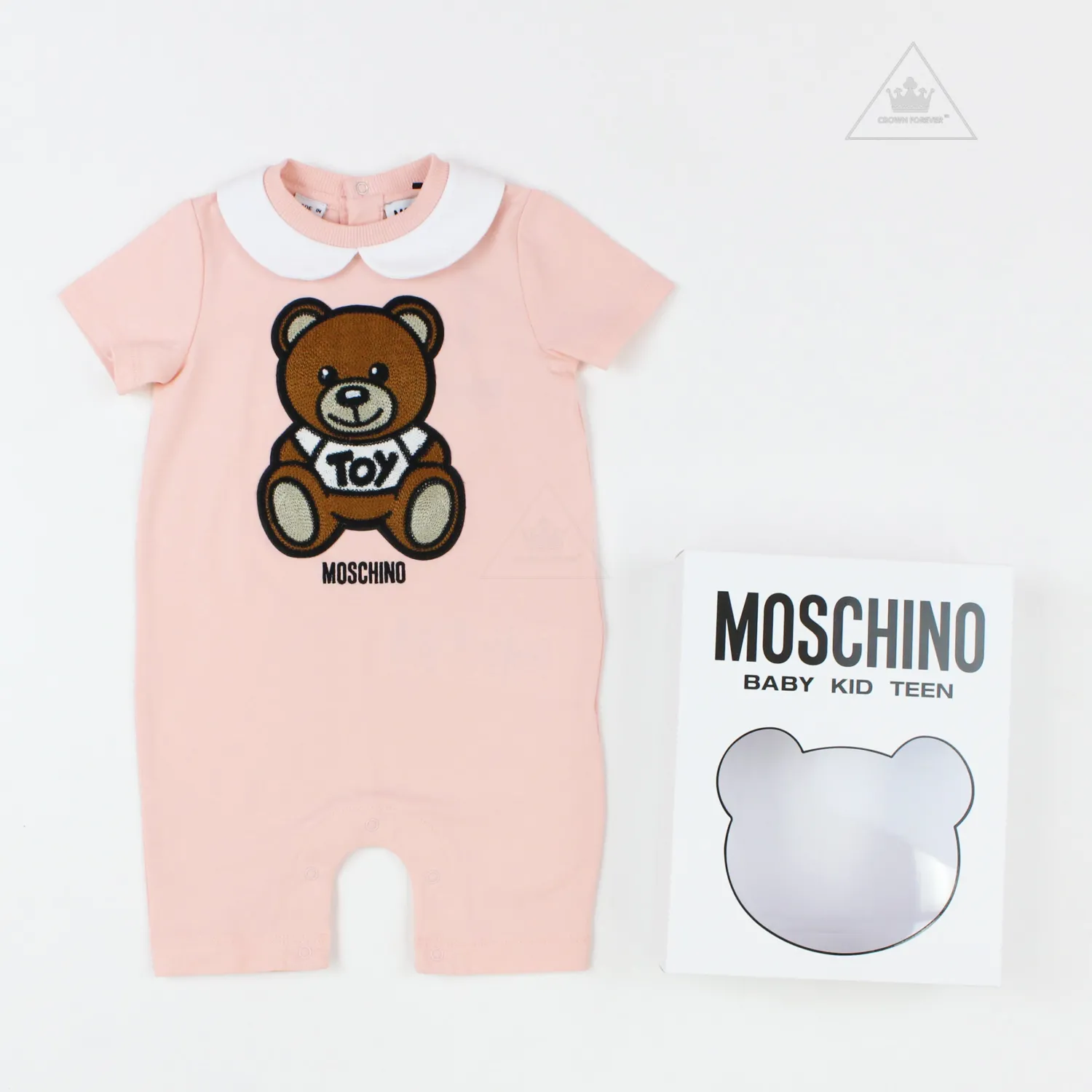 Moschino Rompers> Baby Short Sleeve Romper With Collar Bear Gift Box