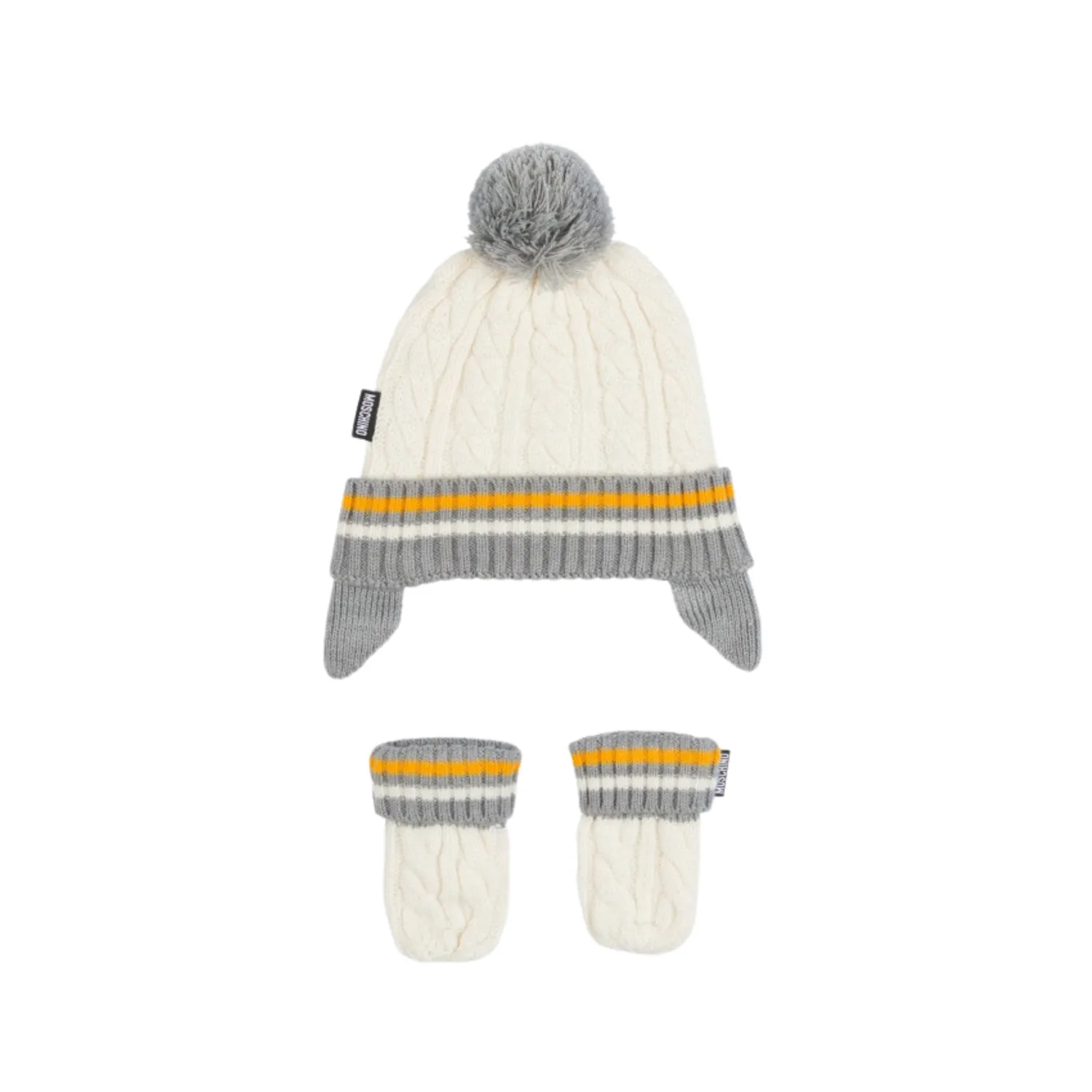 Moschino Hats> Kids Baby Cable Knit Hat Set In Gift Box