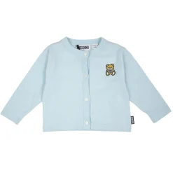 Moschino Cardigans> Kids Baby Cotton Cardigan Bear Batch Blue