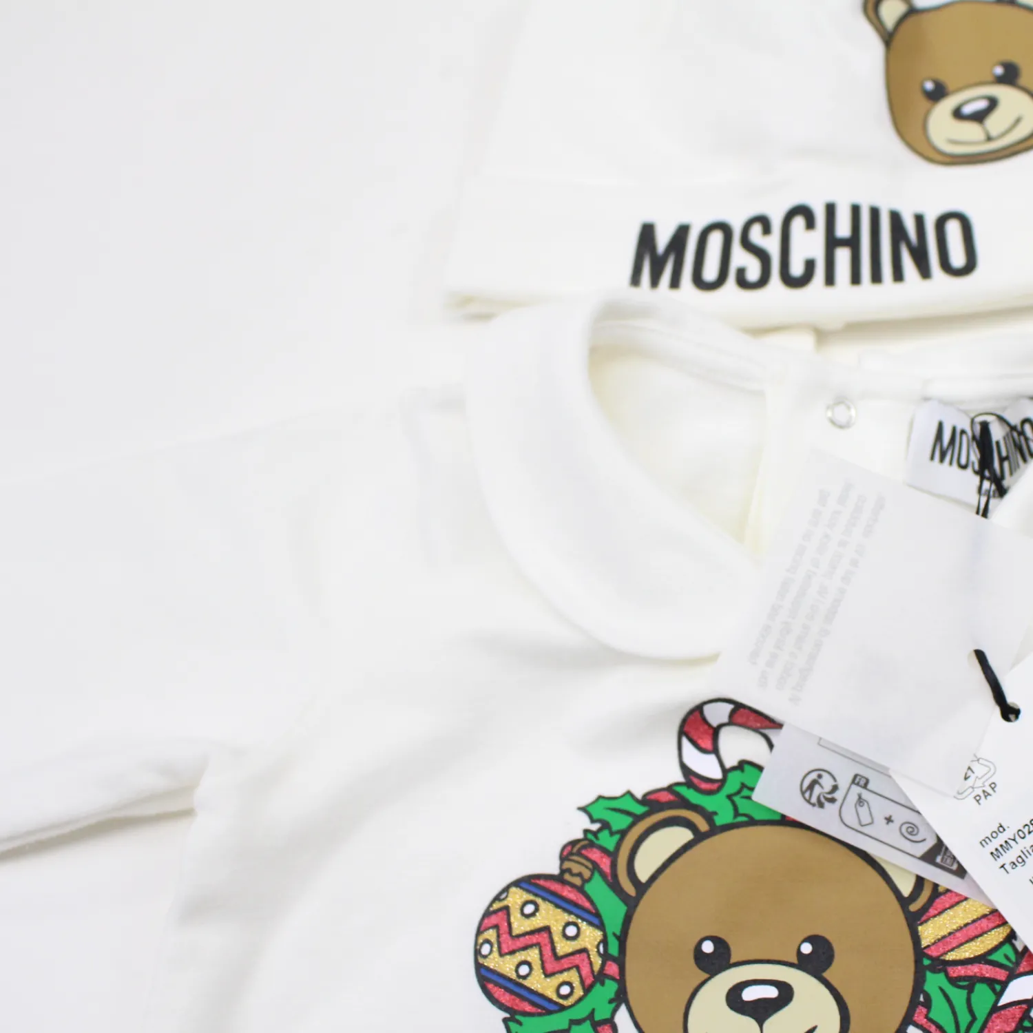 Moschino Onesies> Kids Baby Newborn Footie Holiday Gift Set