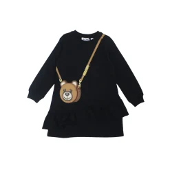 Moschino Overalls & Jumpsuits> Kids Girls Black Teddy Bag Dress