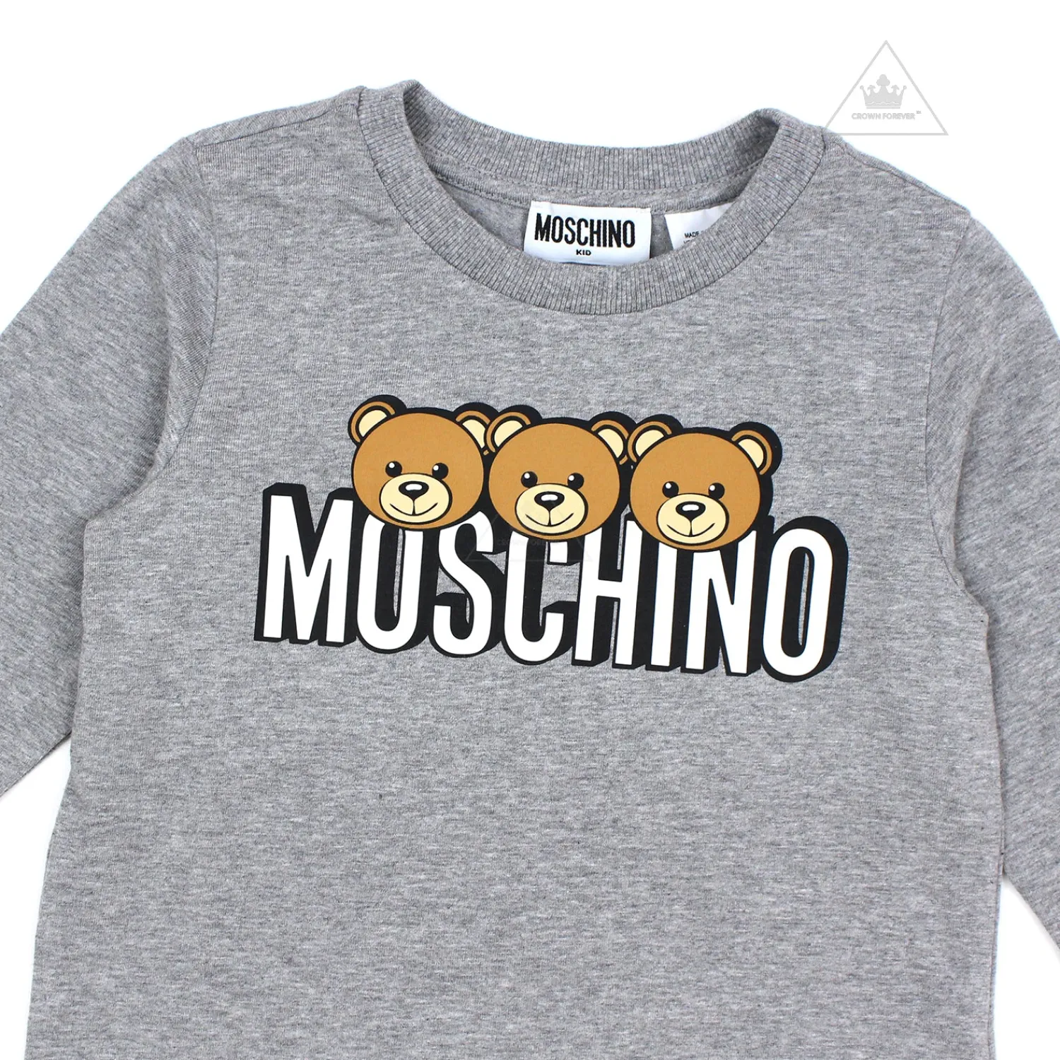 Moschino Blouses> Kids Girls Long Sleeve T With Logo And Bear Graphics Grey
