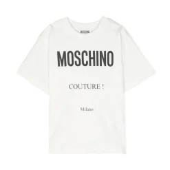 Moschino Long Sleeve T Shirts> Kids Logo Print Crew-Neck T-Shirt
