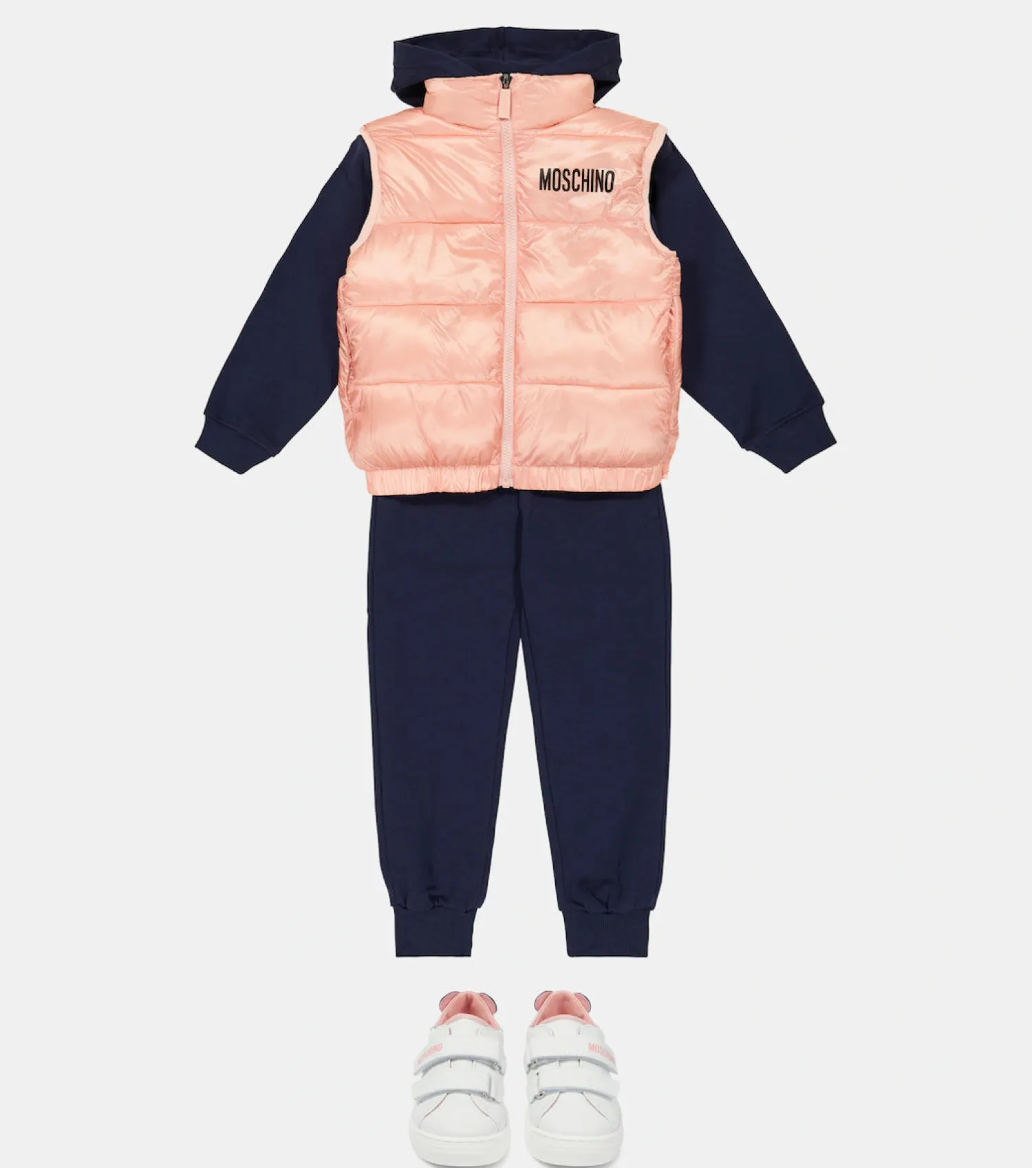 Moschino Face Masks> Kids Logo Puffer Vest In Pink