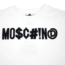 Moschino Long Sleeve T Shirts> Kids Logo Symbol T Shirt White