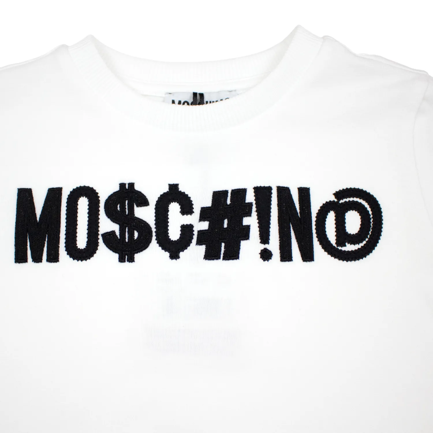 Moschino Long Sleeve T Shirts> Kids Logo Symbol T Shirt White
