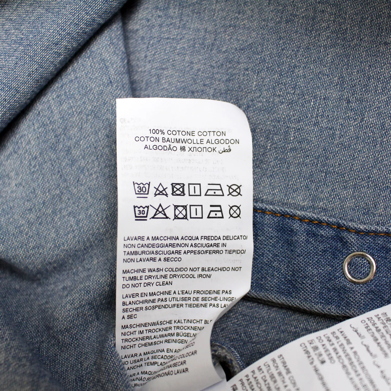 Moschino Shirts> Kids Logo-Print Long-Sleeve Denim Shirt