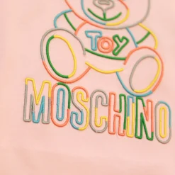 Moschino Long Sleeve T Shirts> Kids Rainbow Teddy Logo T Shirt Pink