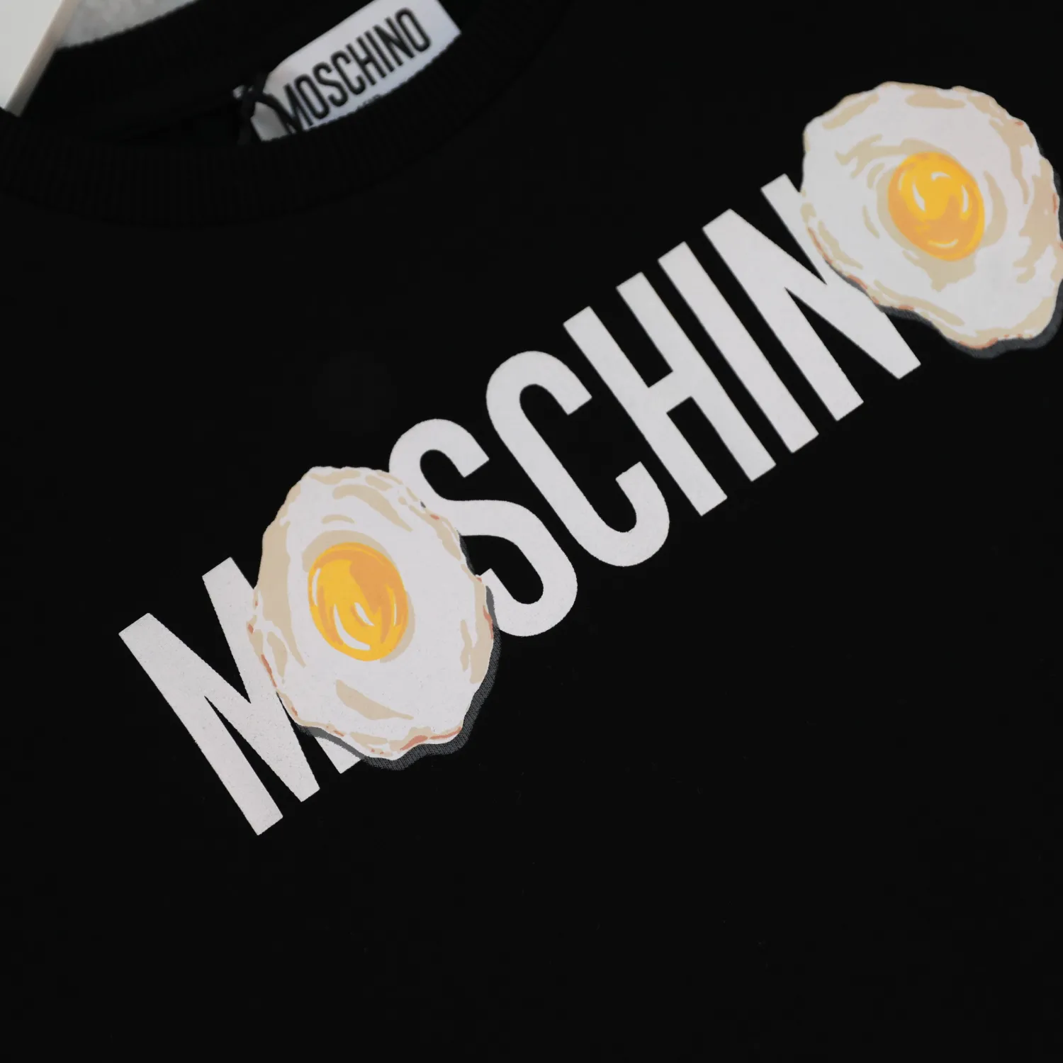 Moschino Long Sleeve T Shirts> Kids Sunnyside Eggs Logo T Shirt