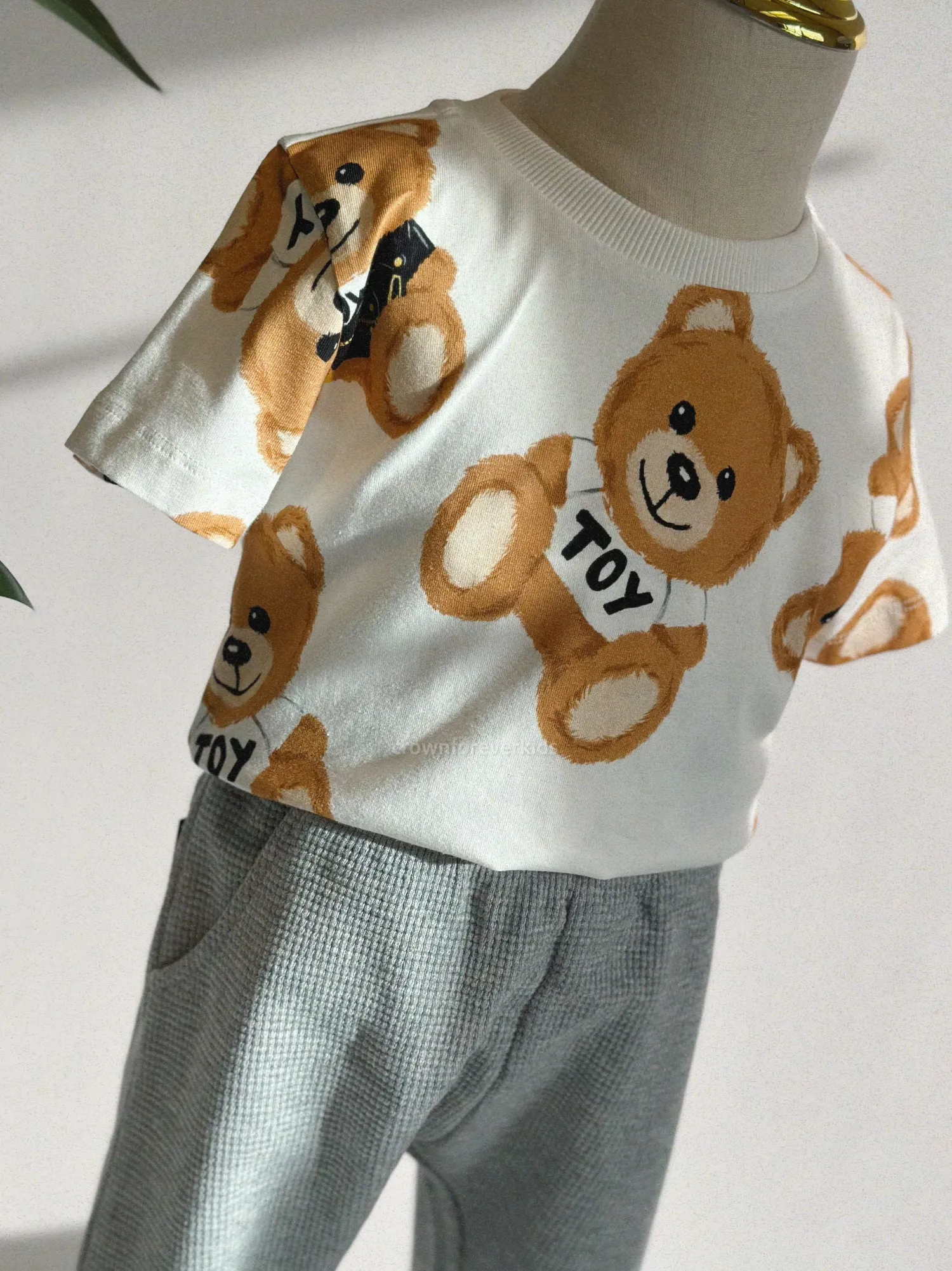 Moschino Long Sleeve T Shirts> Kids Teddy All Over Print T-Shirt