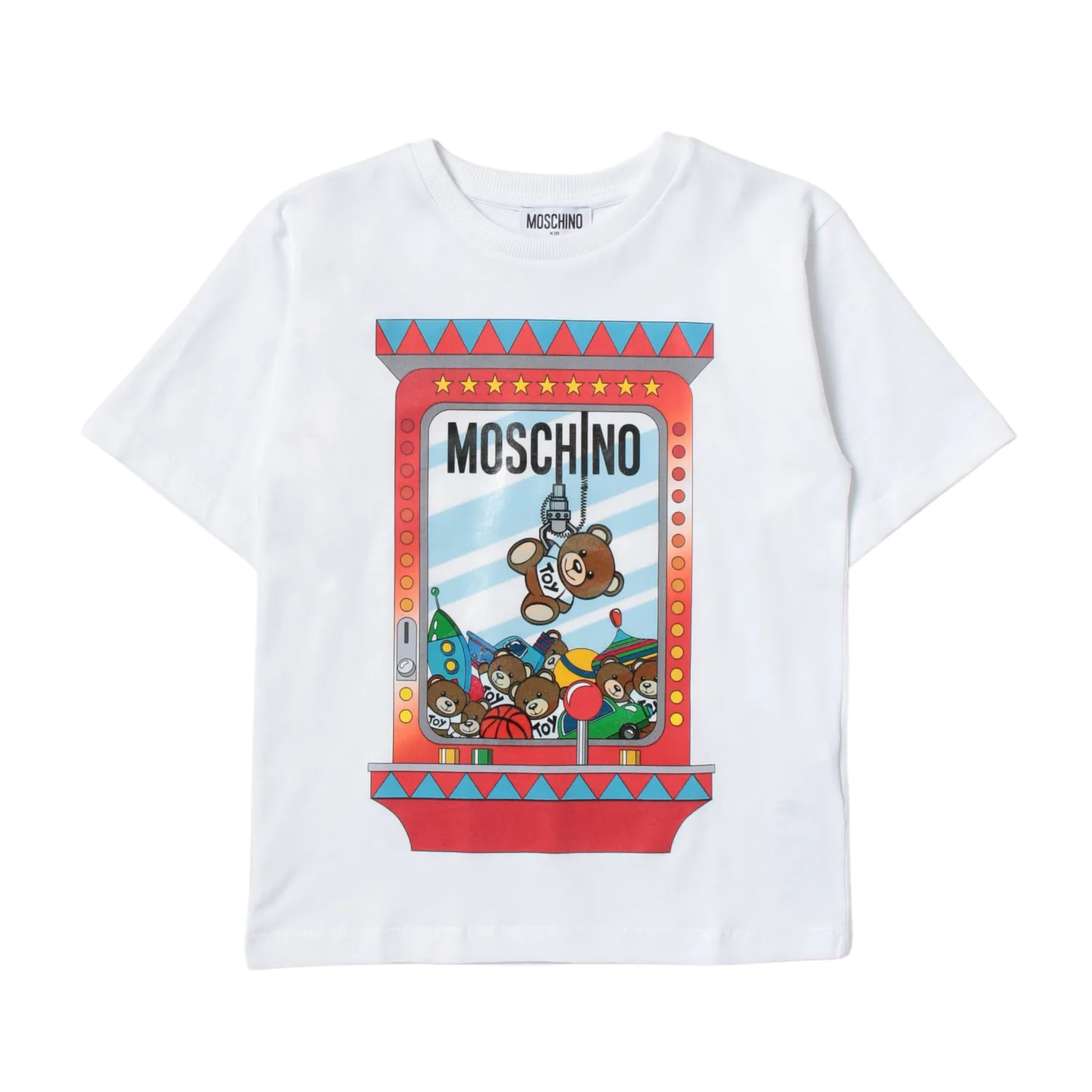 Moschino Long Sleeve T Shirts> Kids White Cotton Fairground Logo Maxi T-Shirt