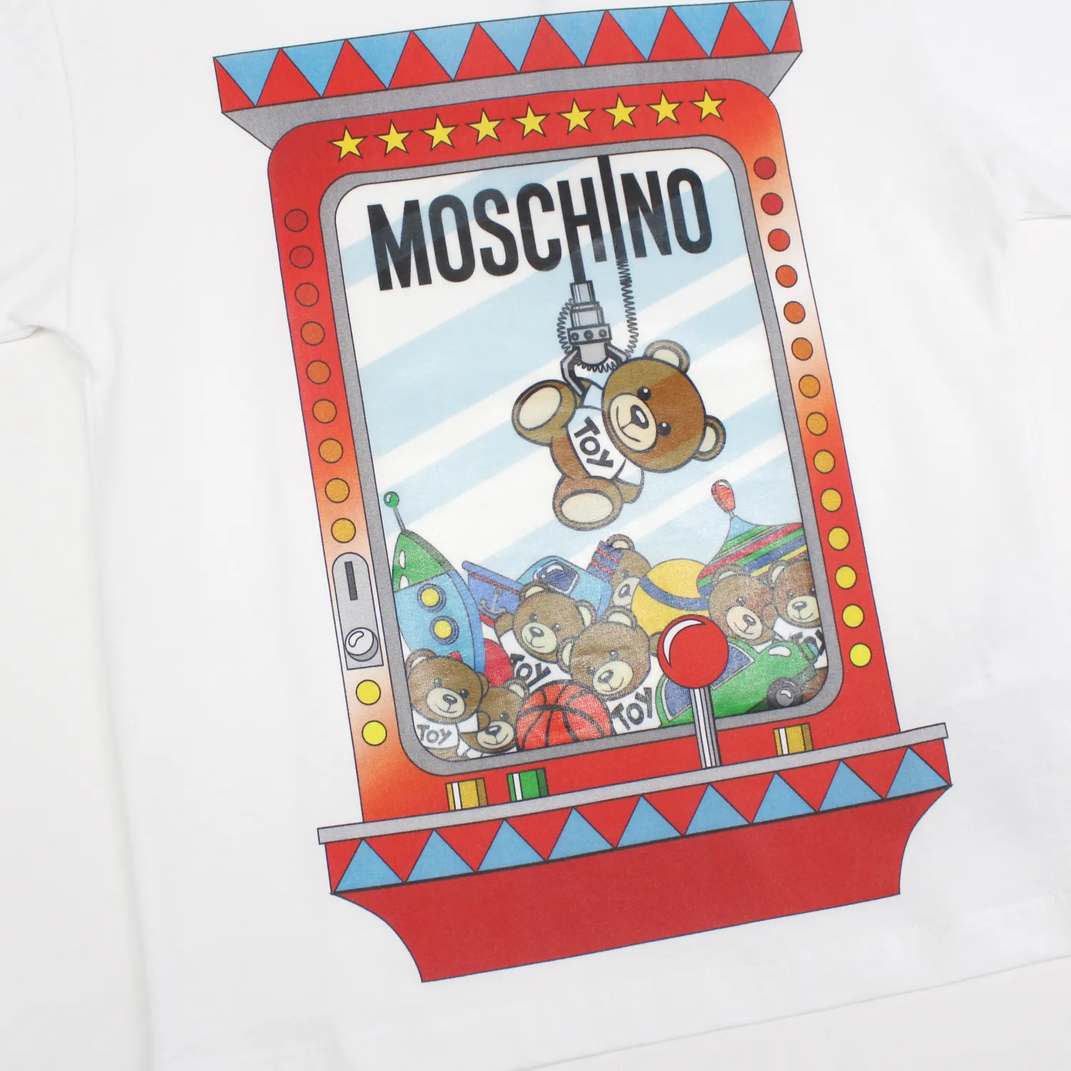 Moschino Long Sleeve T Shirts> Kids White Cotton Fairground Logo Maxi T-Shirt