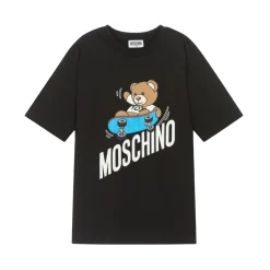 Moschino T Shirts> Kid-Teen Teen Black Cotton Skater Bear T-Shirt