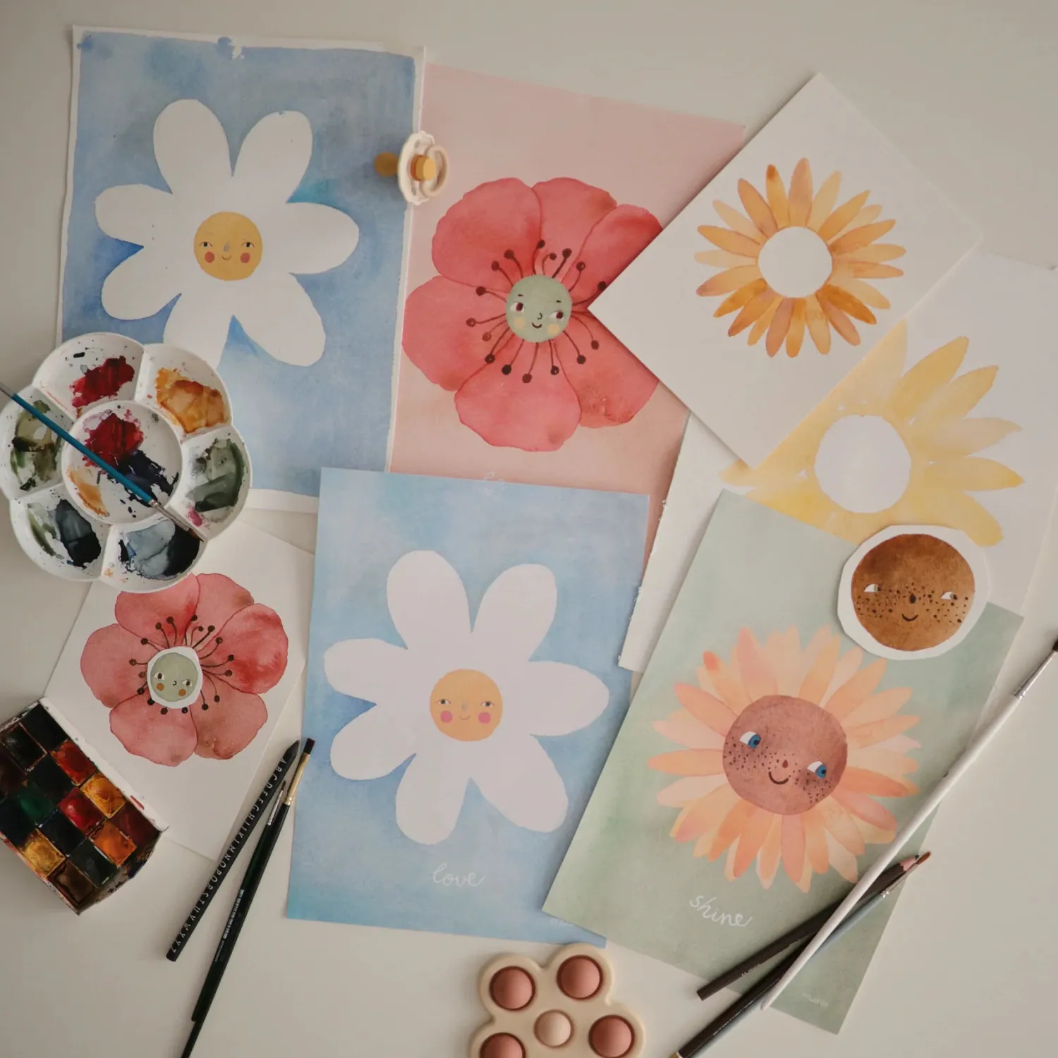 Mushie Face Masks> Floral Poster Set (Bloom/Love/Shine) | 11 X 14