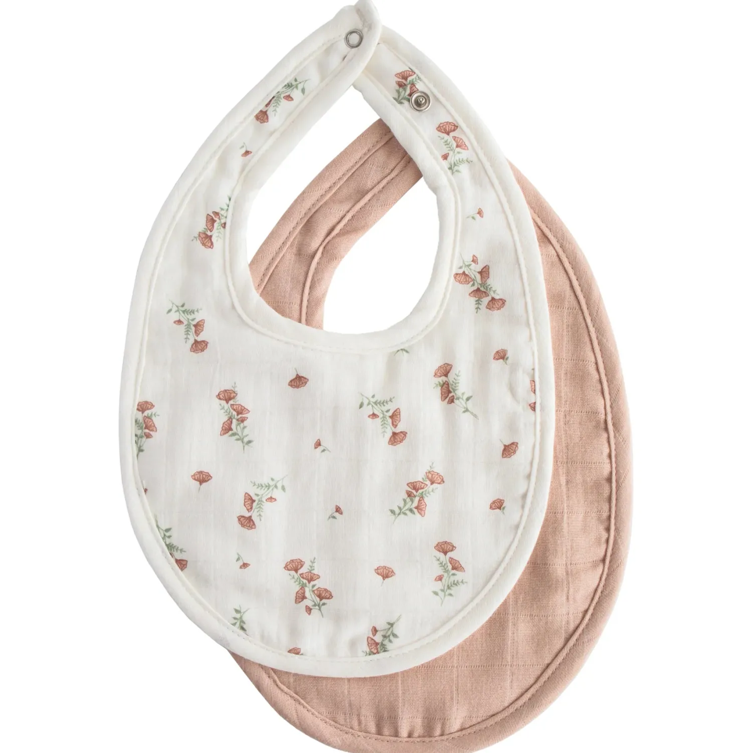 Mushie Face Masks> Muslin Bib Blush/Pink Floral